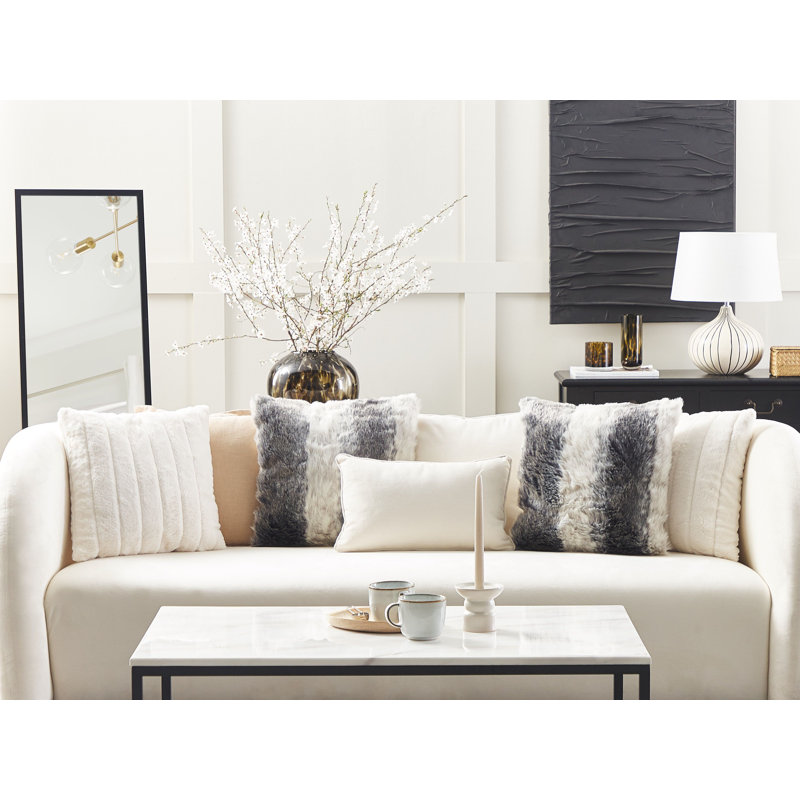 Cira Square Cushion, Black and White
