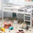 Solid Wood Versatile Twin Over Twin Floor Bunk Bed With Ladder-1329150573