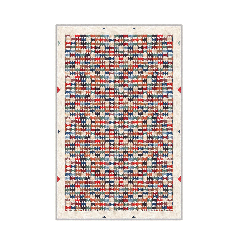 Luxurious Woven Area Rug, 5.9 x 9.2 ft, 100% Polyester, Antibacterial | Non-Slip PVC Felt Dot Underside, 0.3 in Pile Height | Machine Washable, 3D Digital Print, Perfect for Living Room & Bedroom Décor