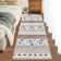 Floral Machine Washable Rug with Rubber Non-Slip Backing for Living Room, Dining Room, Bedroom, Office & Playroom