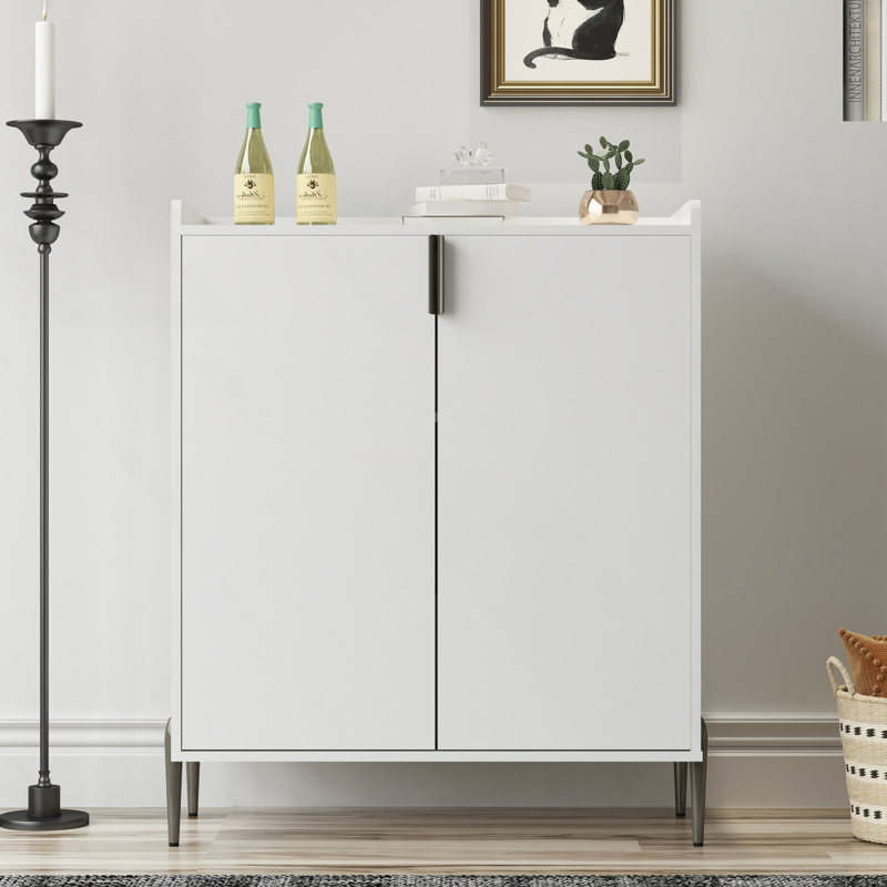 Armoire à vin 2 portes avec porte-bouteilles et tablette réglable