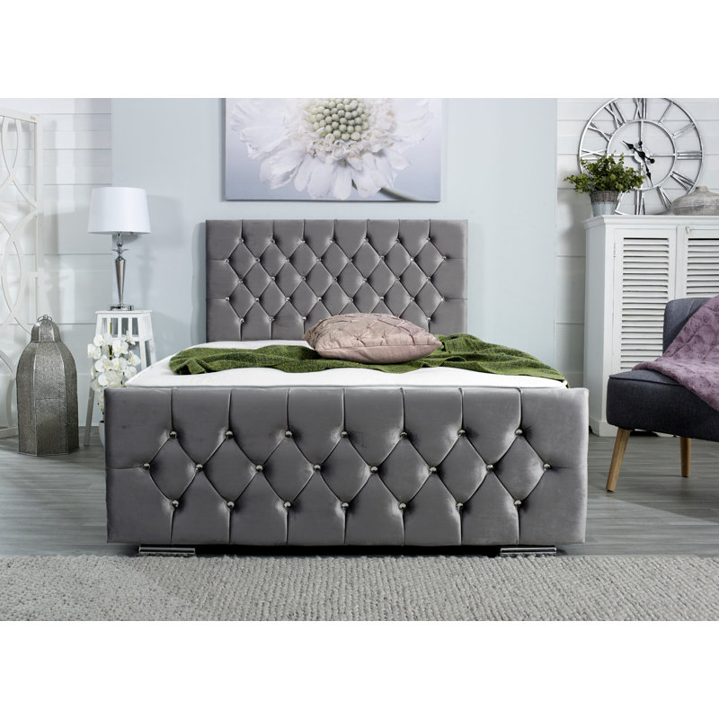 Chesser Upholstered Bed Frame, Single (3'), Green