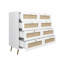 Commode contemporaine 8 tiroirs avec rotin