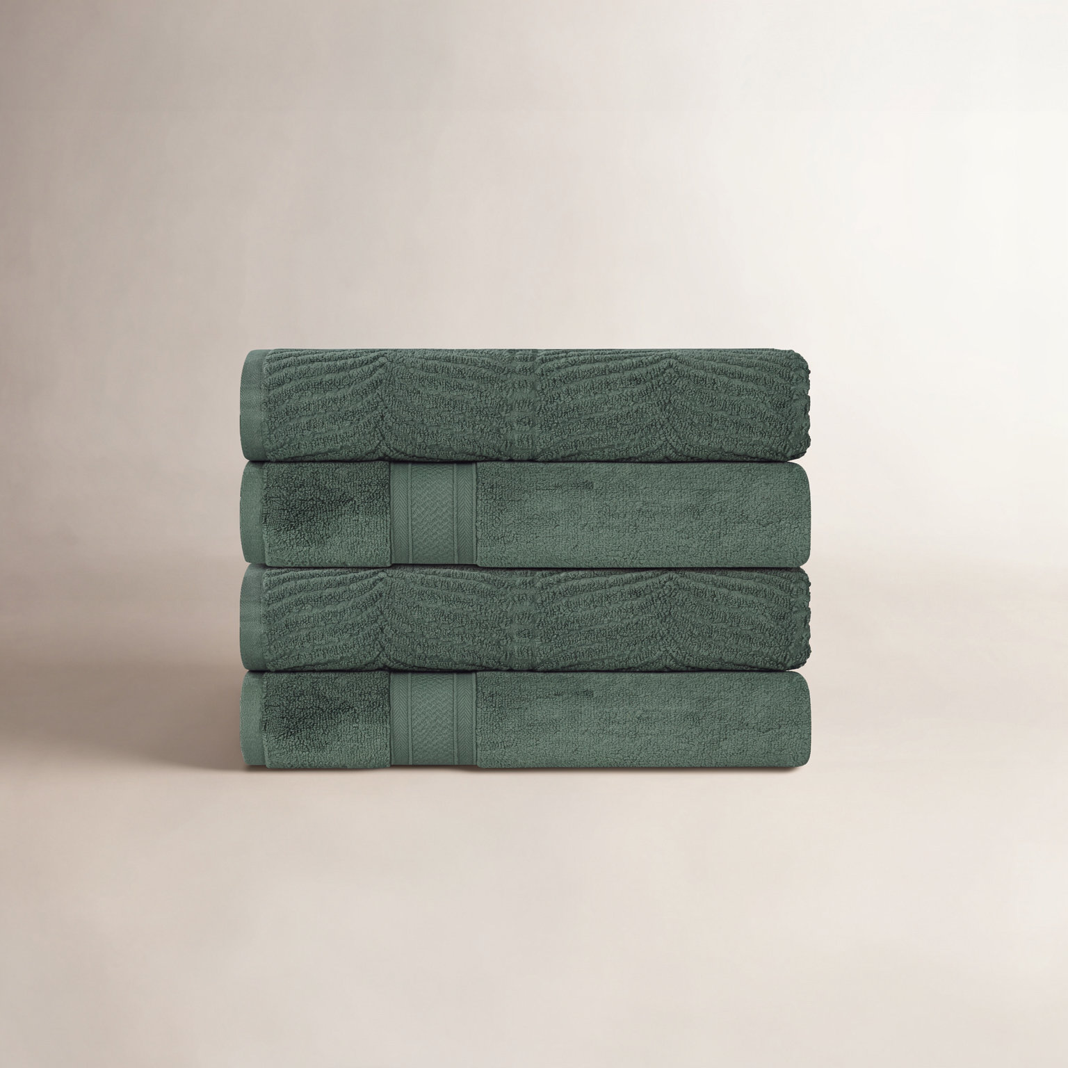 Orelia Cotton Bath Towel, Forest Green