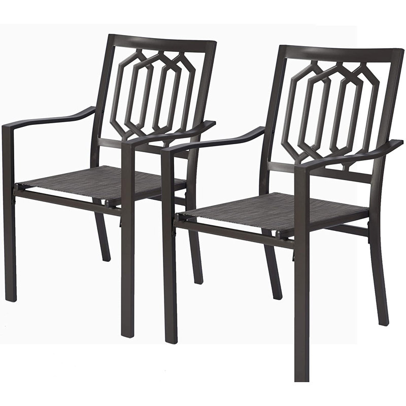 Steel Outdoor Dining Armchair with Cushions