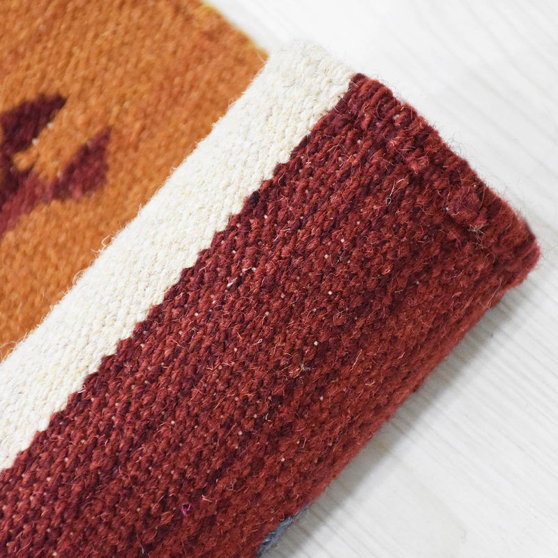 Clare Hand Woven Flat Weave Kilim Wool Eco-Friendly Area Rugs - Rectangle, Multicolor, Contemporary Modern Design, Low Pile Handmade Area Rugs for Living Room, Bed Room