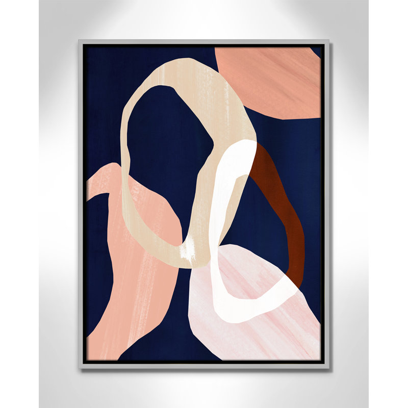 Loop II Print par Violets Print House, Toile avec cadre, Flottant argent, L 19,5 po x H 25,5 po