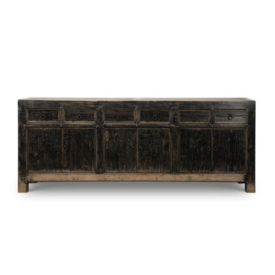 Approx. 91 inches Sideboard with Six Drawers Distressed Black
