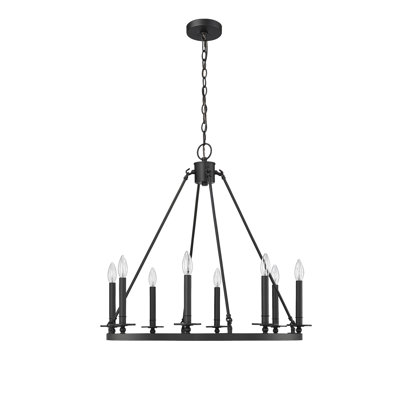 Florence 8 - Light Dimmable Wagon Wheel Chandelier