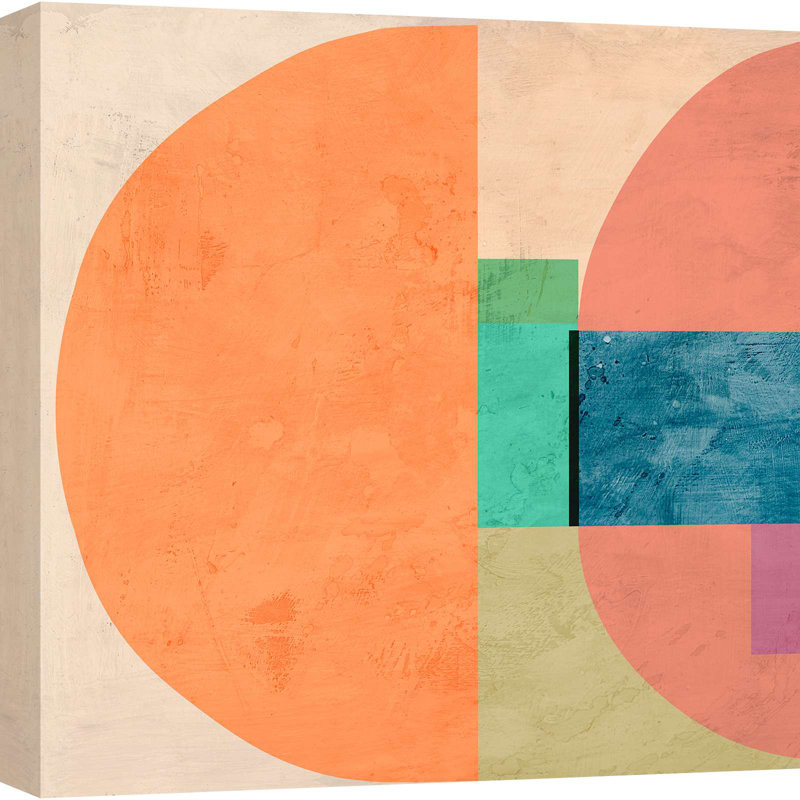 Abstract And Geometric Painting: Smiling - Wrapped Canvas Print, 40cm H x 40cm W