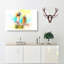 Two Macaw Parrots On A Branch In Abstract - Wrapped Canvas-55299546
