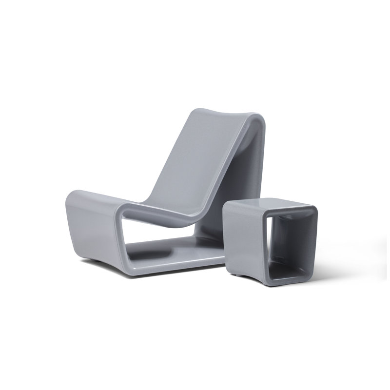 Loop Outdoor Square Side Table, Concrete Gray
