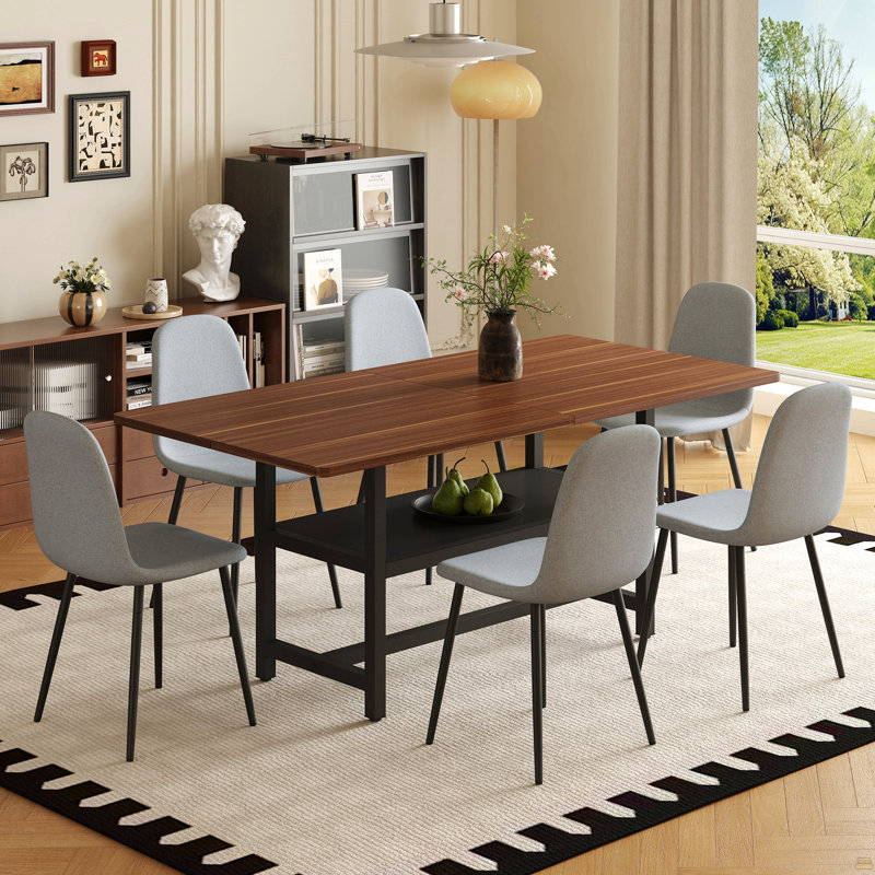 Ensemble de table et chaises, 7 pièces : table, 6 chaises