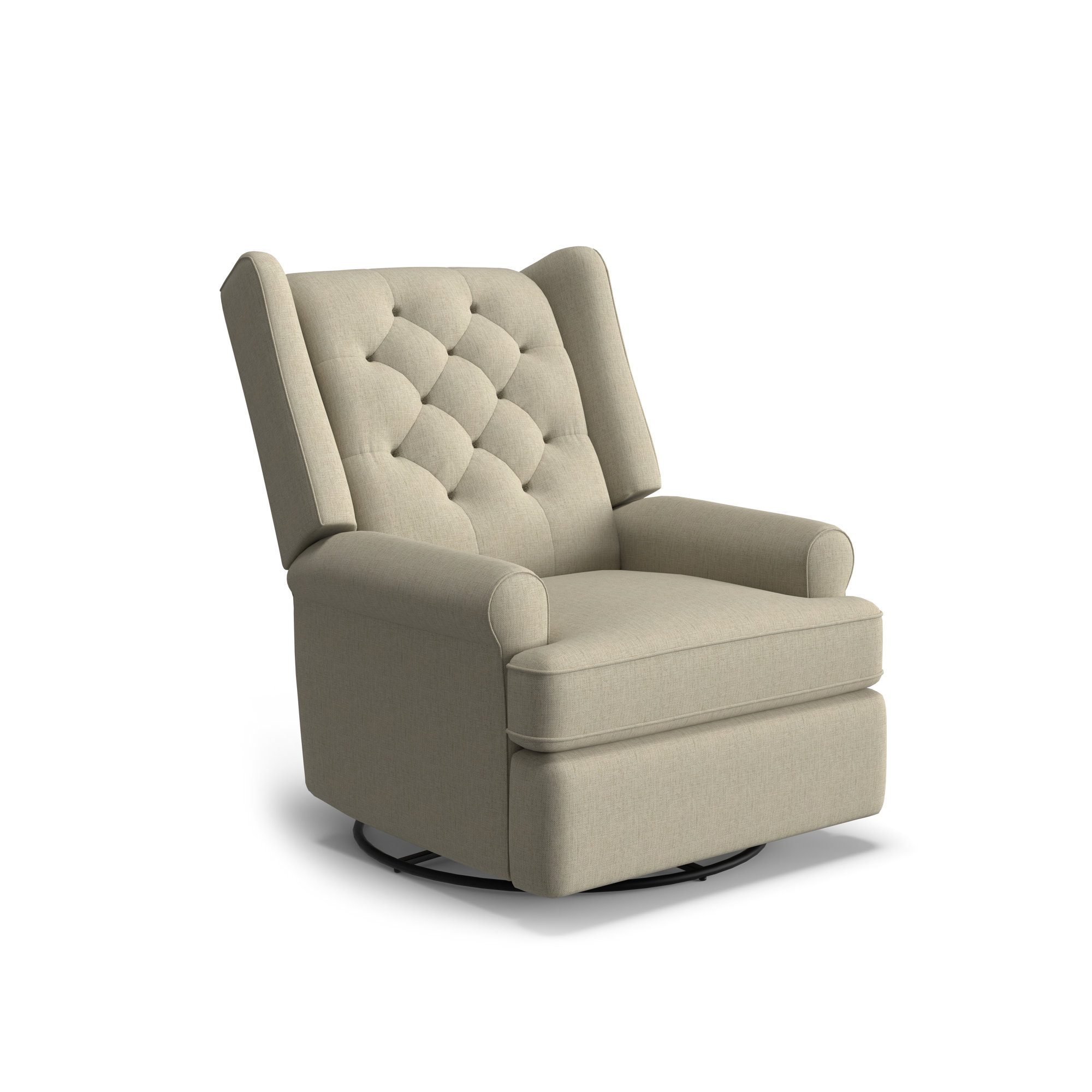 Allendale Upholstered Swivel Reclining Glider, Below Deck Linen Nautical Performance