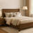 Clean-Line Panel Bed in Warm Oak Finish – No Box Spring Required-432707325