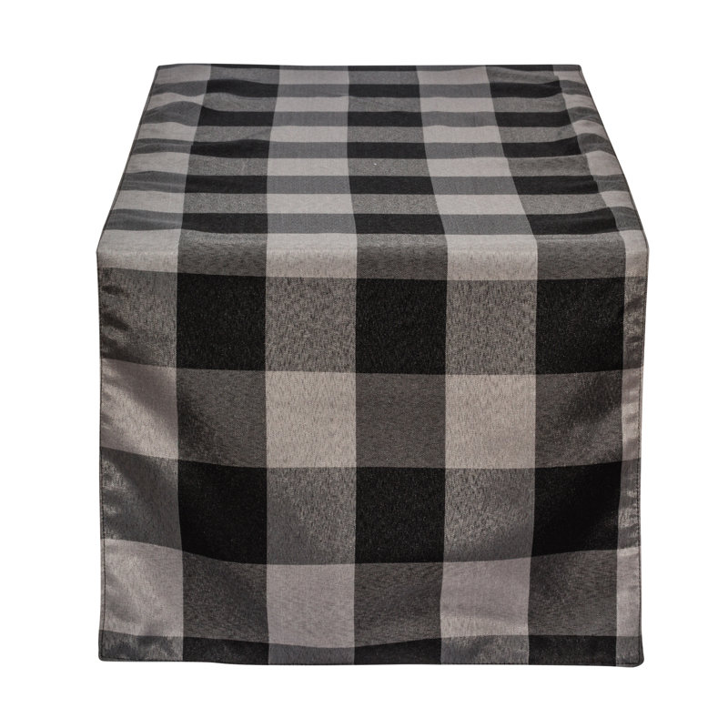 Louviers Table Runner, 59" L x 19.5" W, Red / Black