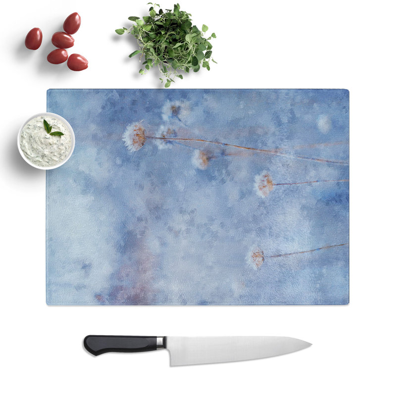 Tempered Glass View of the Wild Flowers Painting Chopping Board, 28.5 cm x 39 cm