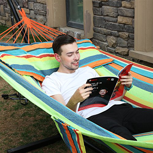 Double Hammock, Green, 4.5cm H x 150cm W x 300cm L