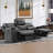 Ilkeston 81.6" Wide Vegan Leather Manual Reclining Sofa, 3-Seater Recliner Couch with Cup Holders-109196133