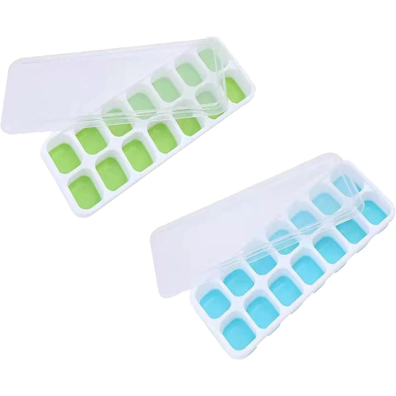 2 Pcs Ice Cube Tray With Lid