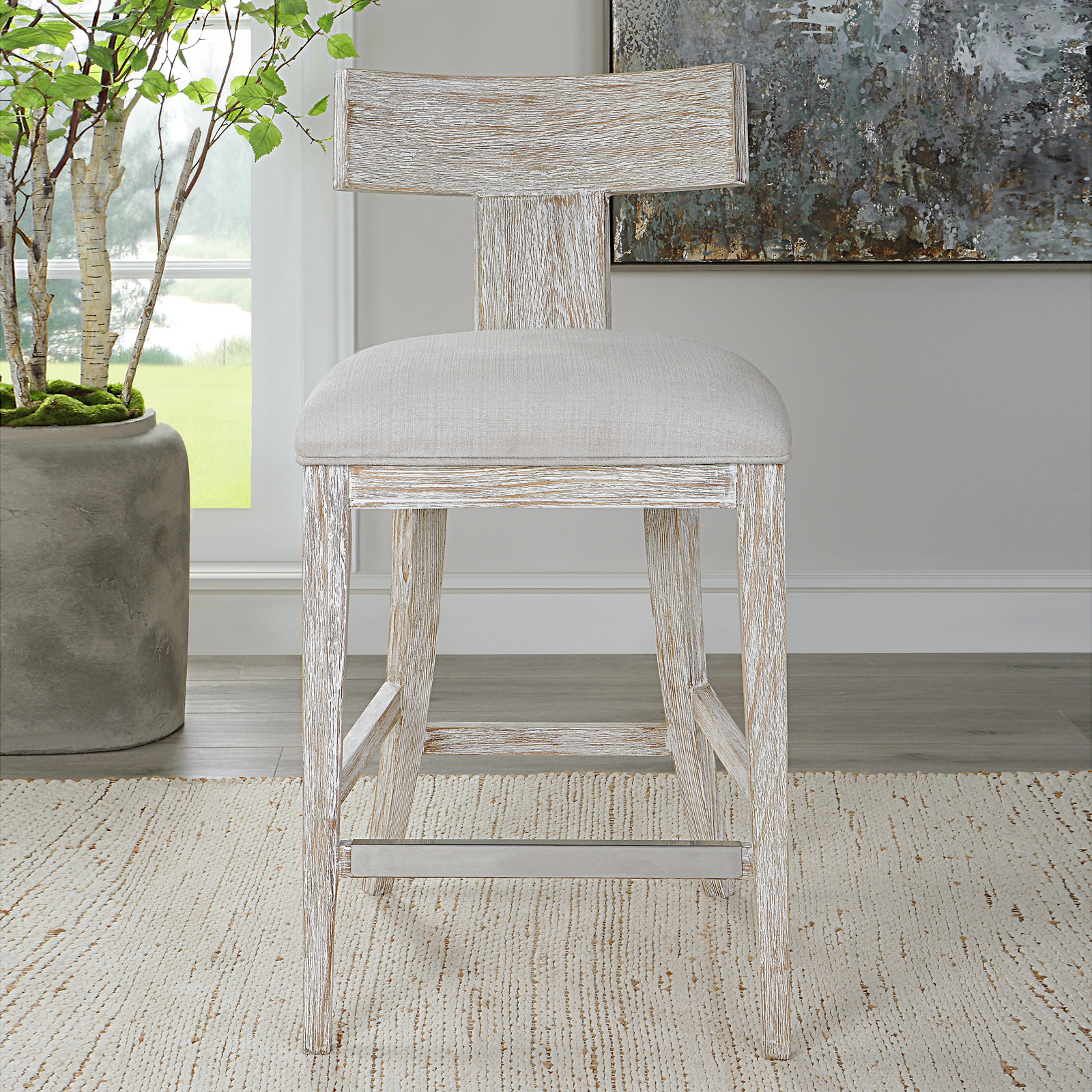 Yasmina 26" Bar Stool, White