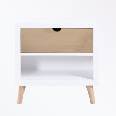 Nightstand with 1 Drawer and open shelf
