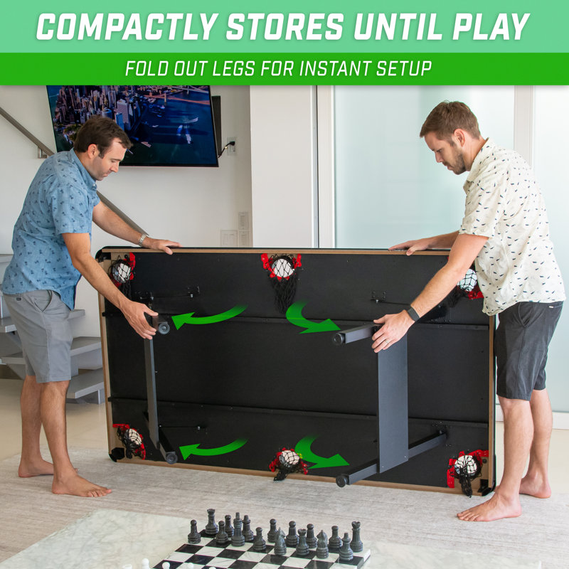 6ft Red Alloy Steel Foldable Billiards Game Table