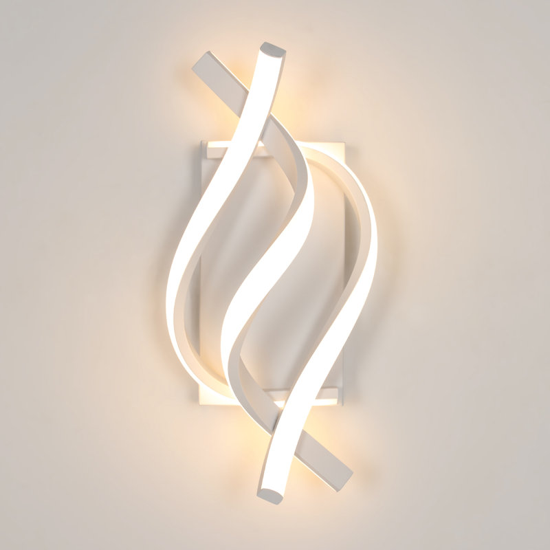 Applique murale encastrée à 3 lumières DEL Deshan, Blanc, Lumière chaude (3000K)