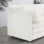 Canapé modulaire confortable en forme de U avec repose-pieds et coussins. Matériaux, base en bois massif, tissu haut, éponge de qualité. Blanc, 3 sièges. Assemblage facile avec 3 repose-pieds spacieux et chenille respirante