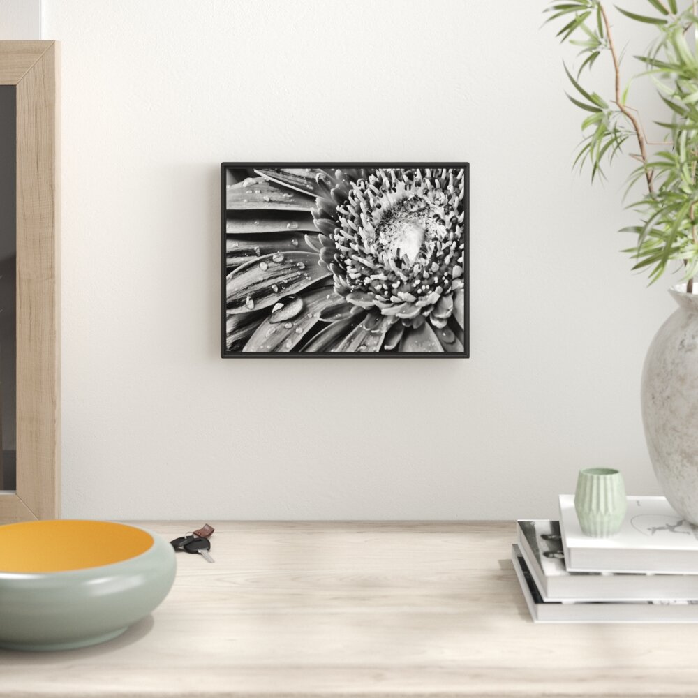 Gerahmtes Wandbild Gerbera Gras Blumen