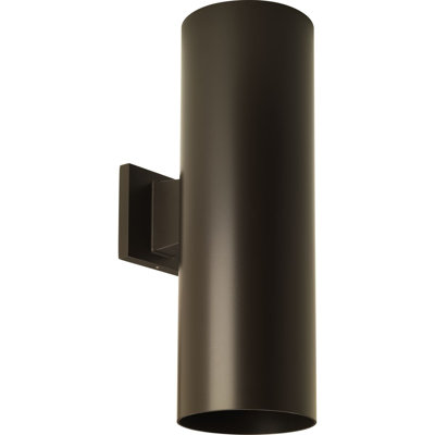 Brioney 2-Light 5-Inch Modern Outdoor Up/Down Wall Cylinder Light With Top Lens