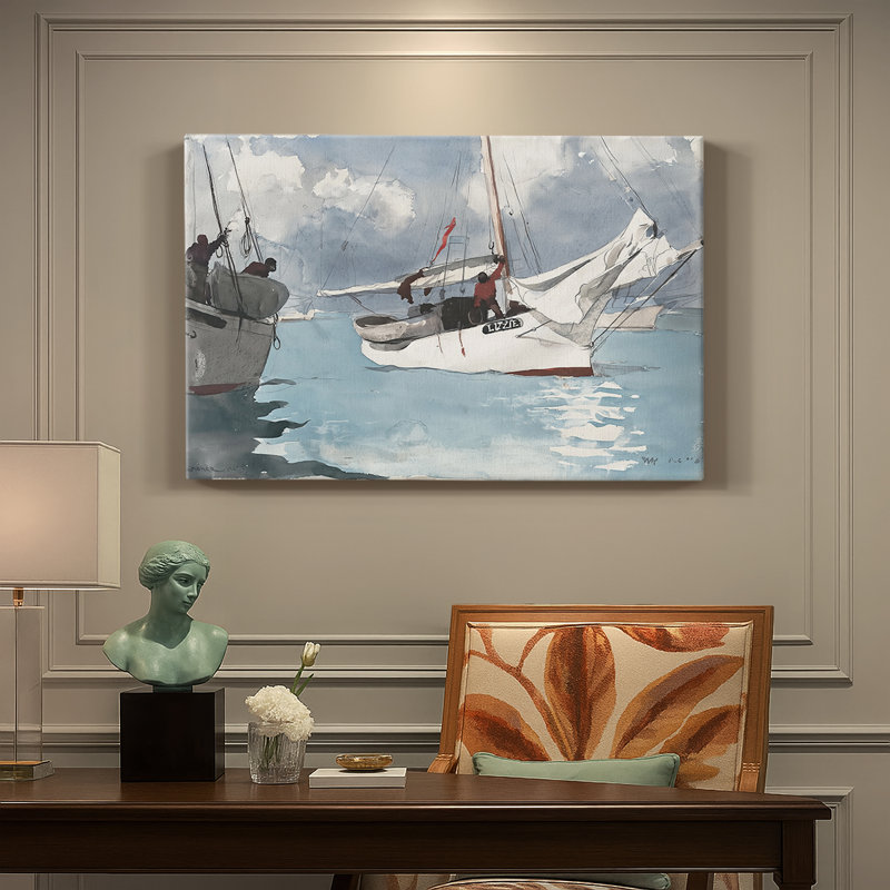 The Sloop «Lizzie» -Winslow Homer-Gallery, toile tendue-c. 1873, 8 x 12