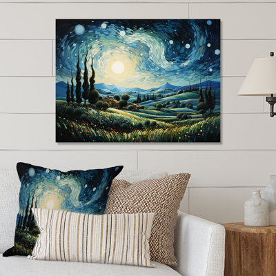 Vangogh le cyprès se balançant I - art mural en métal Vangogh