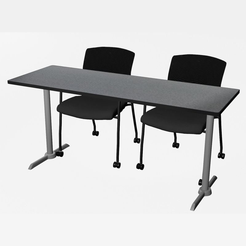 Base et table de formation Cain, H 29 po x L 66 po x l 24 po, Gris lune, Gris entreprise