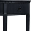 Console noire avec trois tiroirs à rayures verticales et quatre pieds en pin - 4 tiroirs minimalistes pour l'intérieur