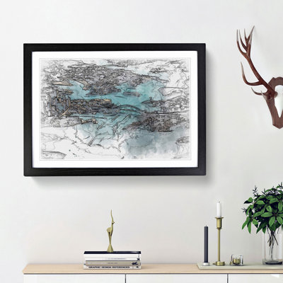 Birds Eye View of Sydney Australia in Abstract - Picture Frame Graphic Art Print