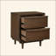 Classic Walnut Finish Nightstand Of 2X Drawers And Charging Port Mid-Century Modern Bedroom Furniture 1Pc