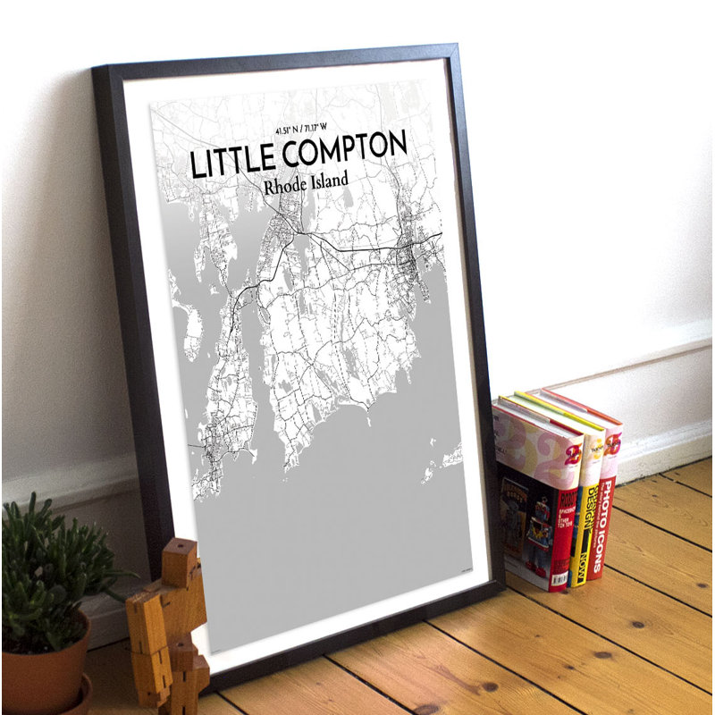 Little Compton City Map - No Frame Print, 91.4 cm H x 61 cm W x 0.1cm D