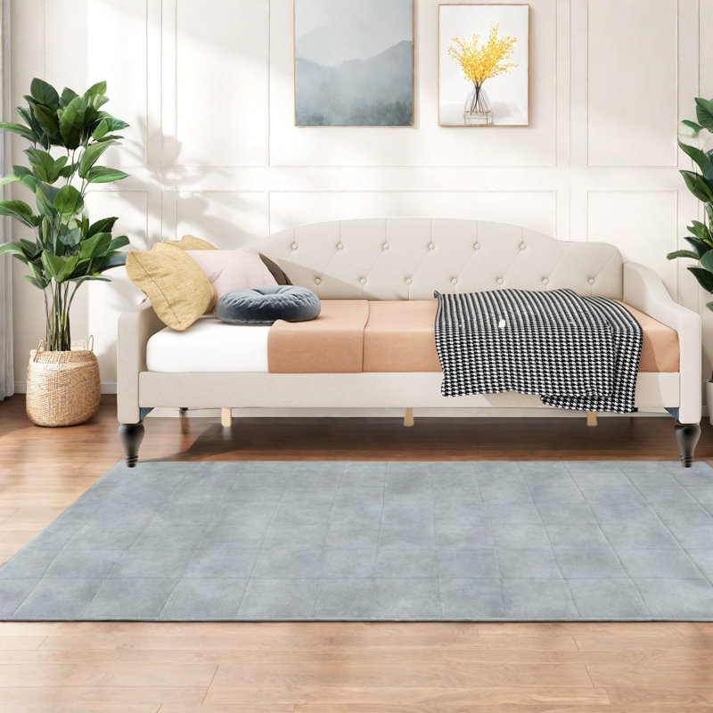 Durable Upholstered Tufted Beds, Beige, Modern Living