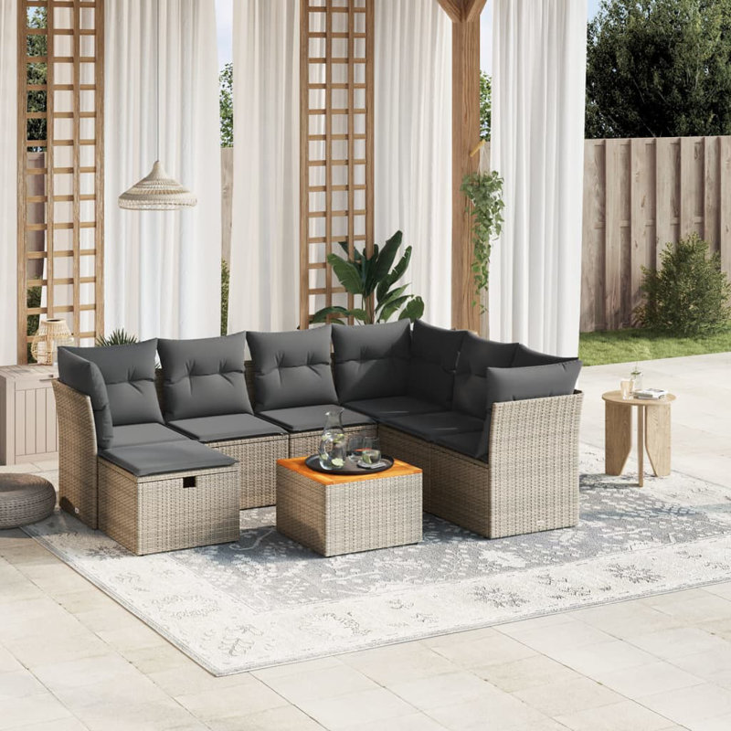 Ensemble de canapé de jardin modulaire Vidaxl, Gris