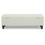 Banc repose-pieds avec rangement, surface Whiteboucle, pieds en bois d'hévéa, capacité de 300 lb