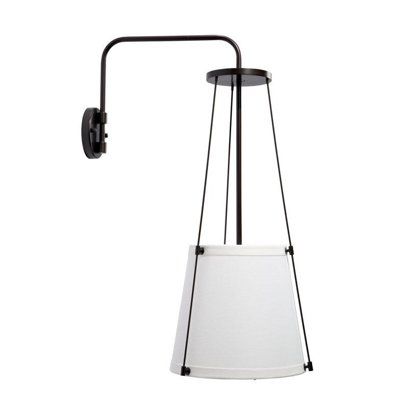 Elegance in Bronze Oil-Rubbed Sconce with Off-White Linen Shade