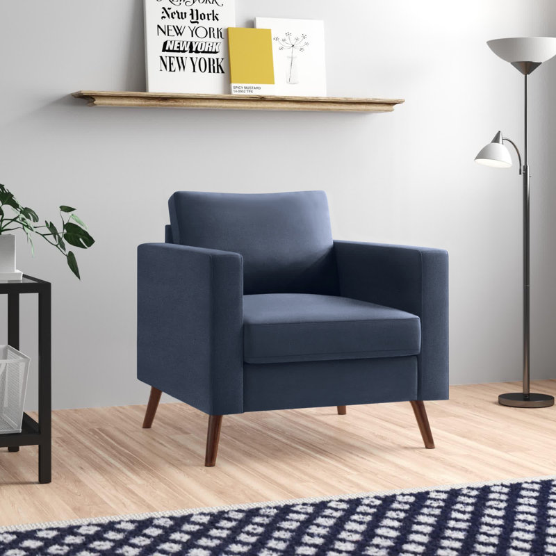 Fauteuil en polyester Essex Street, Polyester bleu marine