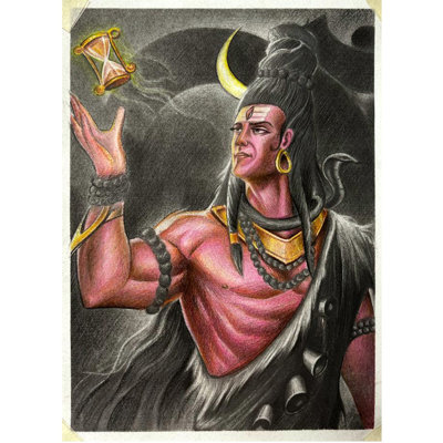 Lord Shiva (Bholenath) | Pencil Sketch | Painting By Sanju Basu