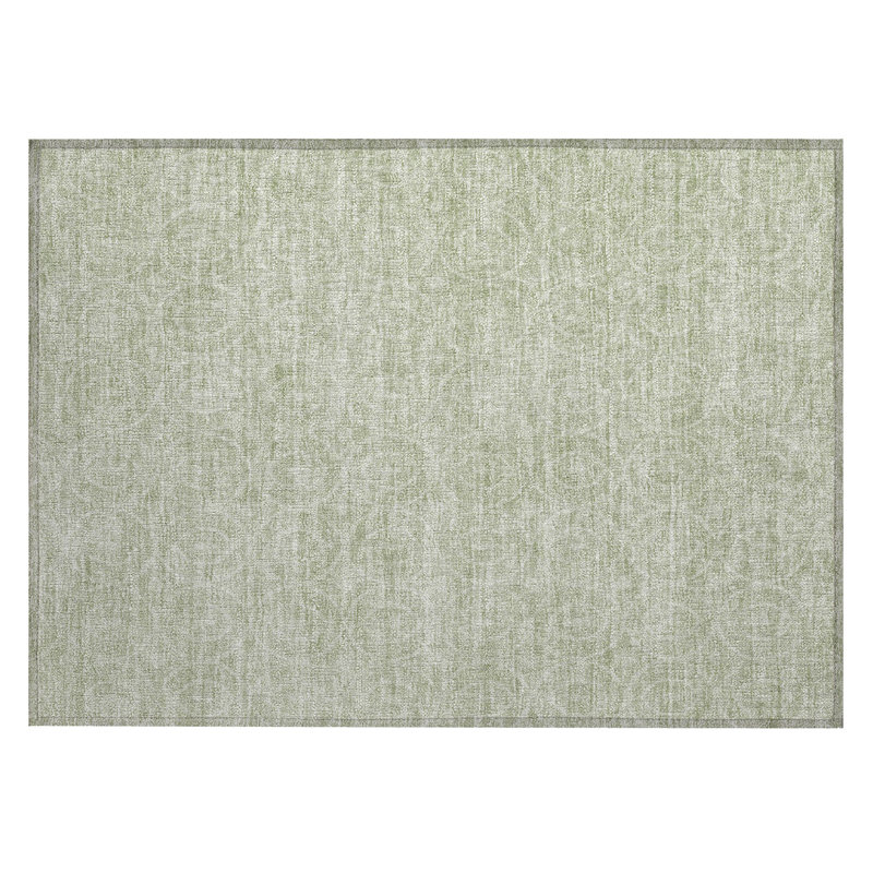 Mint Geometric Flat Woven Washable Synthetic Rug 30" x 20"