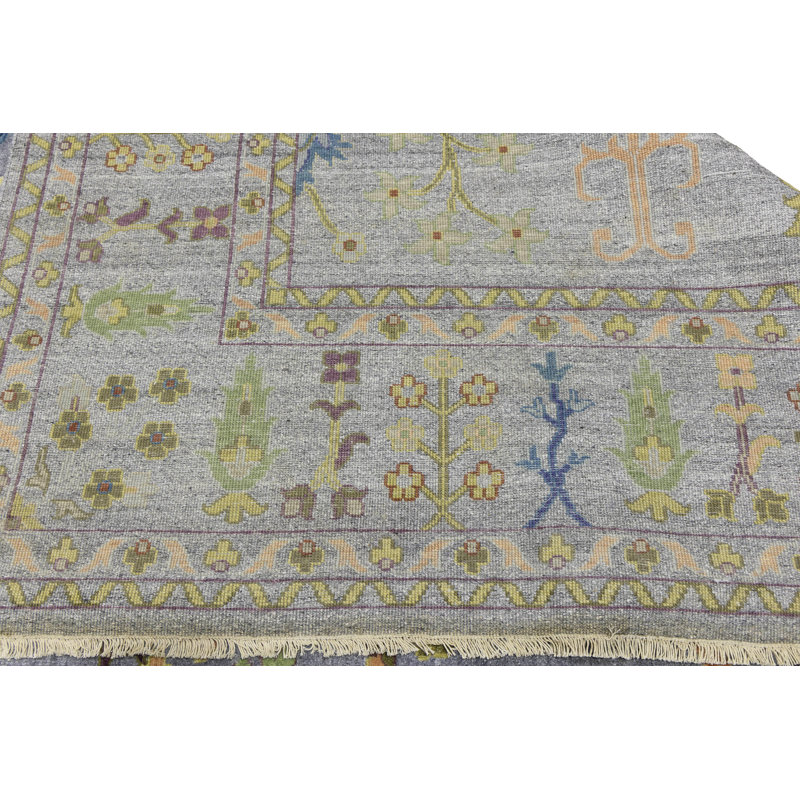 Tapis de couloir oriental Oushak Chobi, Rectangle 9 pi 11 po x 13 pi 10 po 