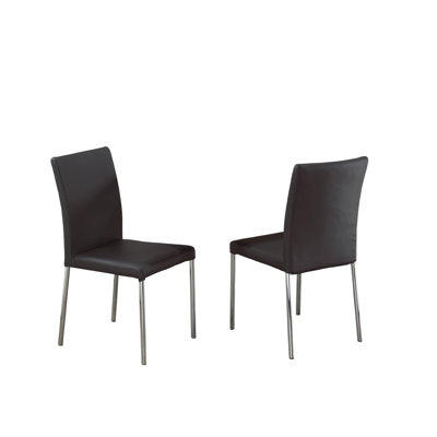Chaise parsons rembourrée Denisse en chrome