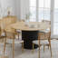 Table de salle à manger 52 "à deux tons ronde en chêne avec piédestal en bois massif Table de salle à manger moderne pour 6 personnes-831723522-831725564