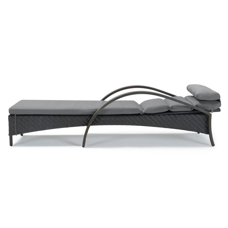 Barcelo Reclining Chaise Lounge with Cushion, Charcoal Grey Sunbrella®