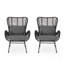 Chaise de patio en osier avec coussins Tapscott (ensemble de 2), chaise-1269896503